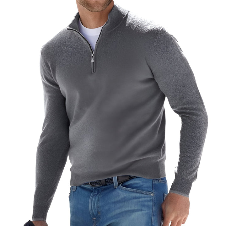 Suéter con media cremallera para hombre