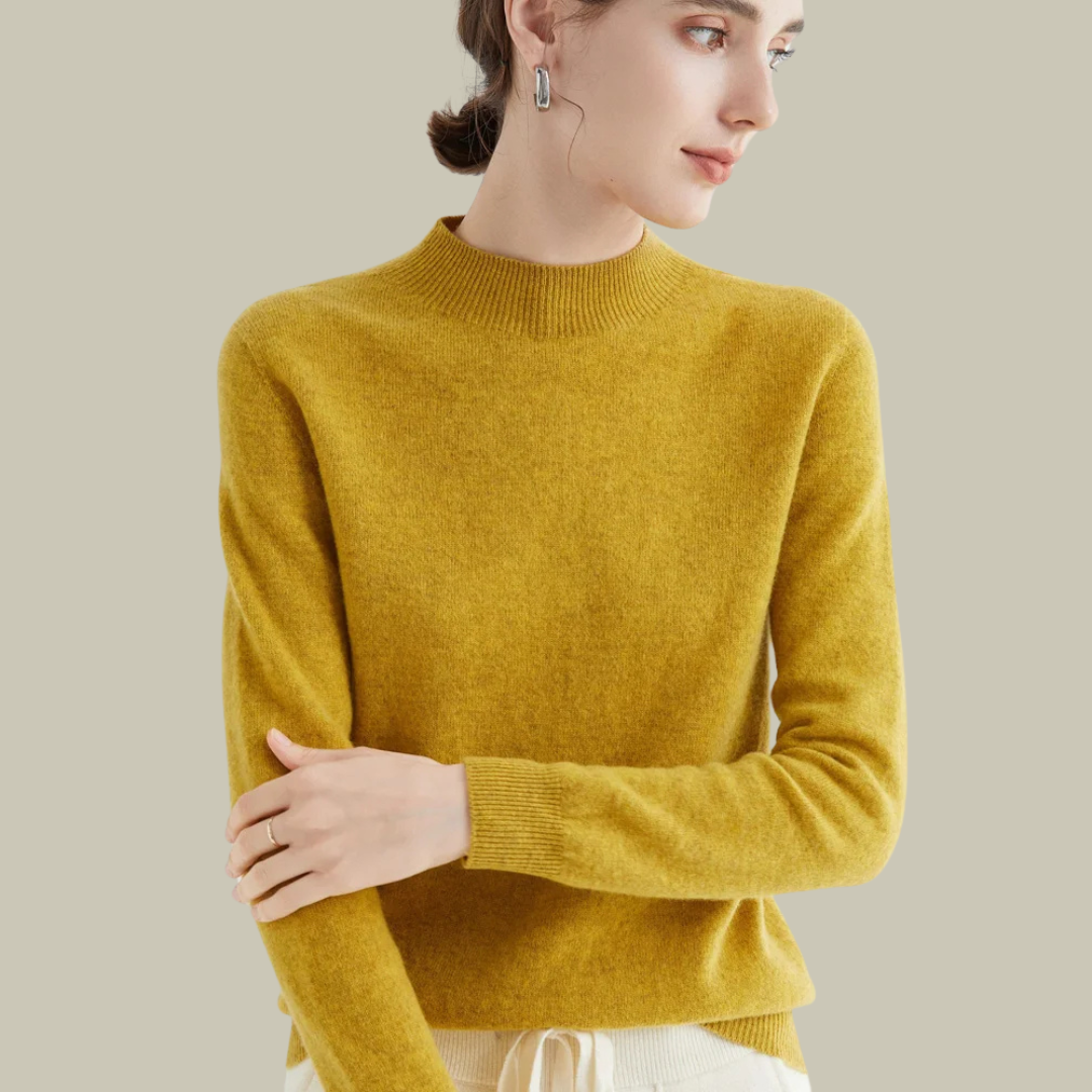 Women’s High Neck Slim Fit Merino Wool Sweaters