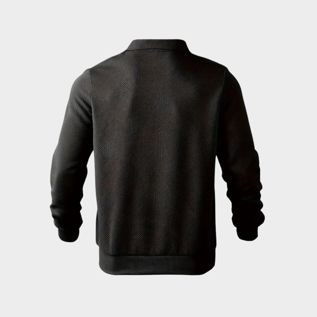Men’s Casual Textured Design Half Zip Sweater