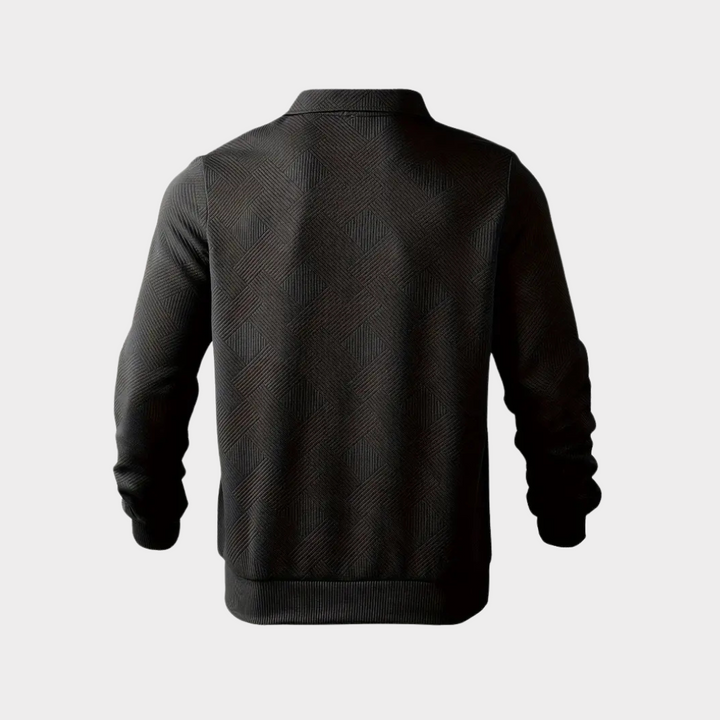 Men’s Casual Textured Design Half Zip Sweater