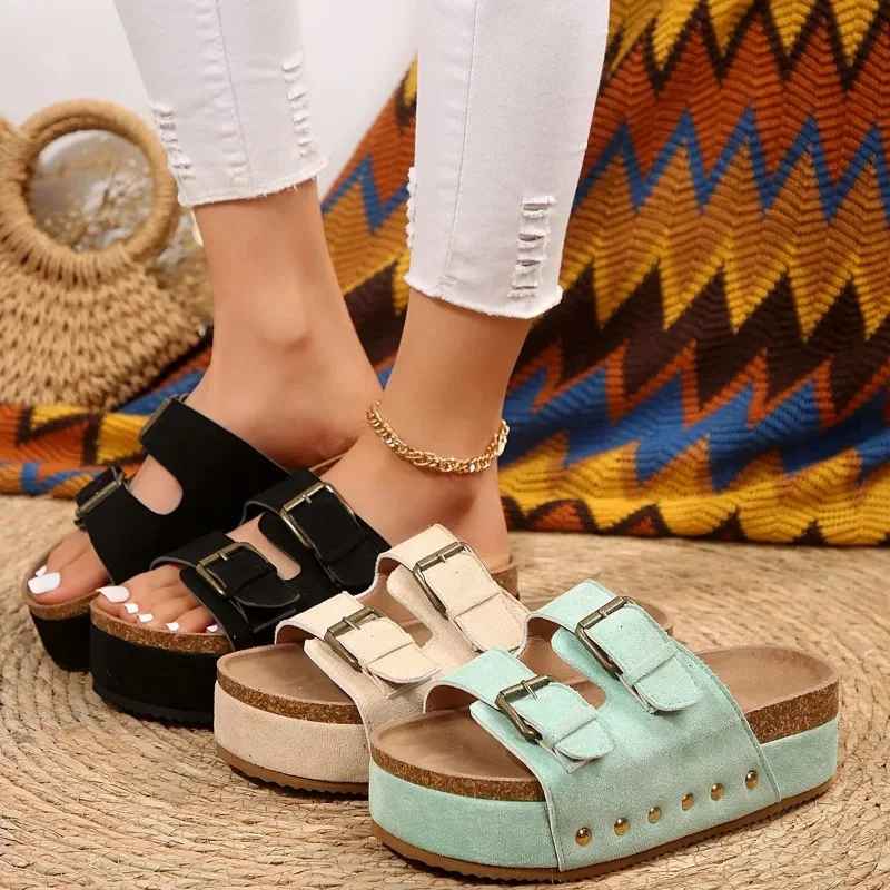 Sandalias de estilo romano con plataforma sin talón