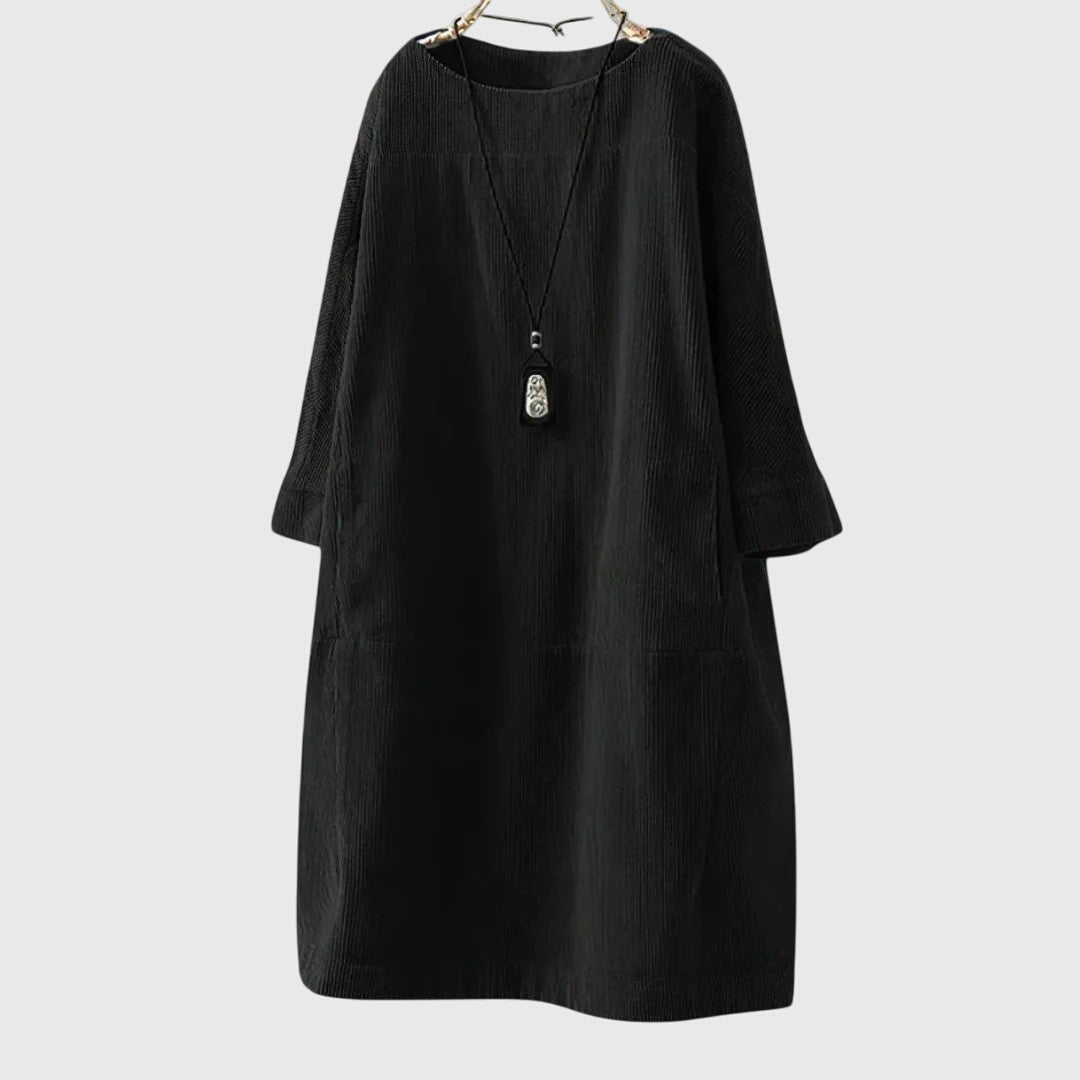 Vestido midi de pana relajado