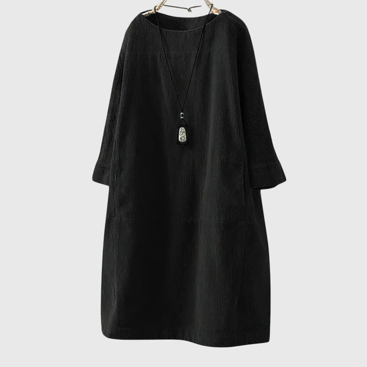 Vestido midi de pana relajado