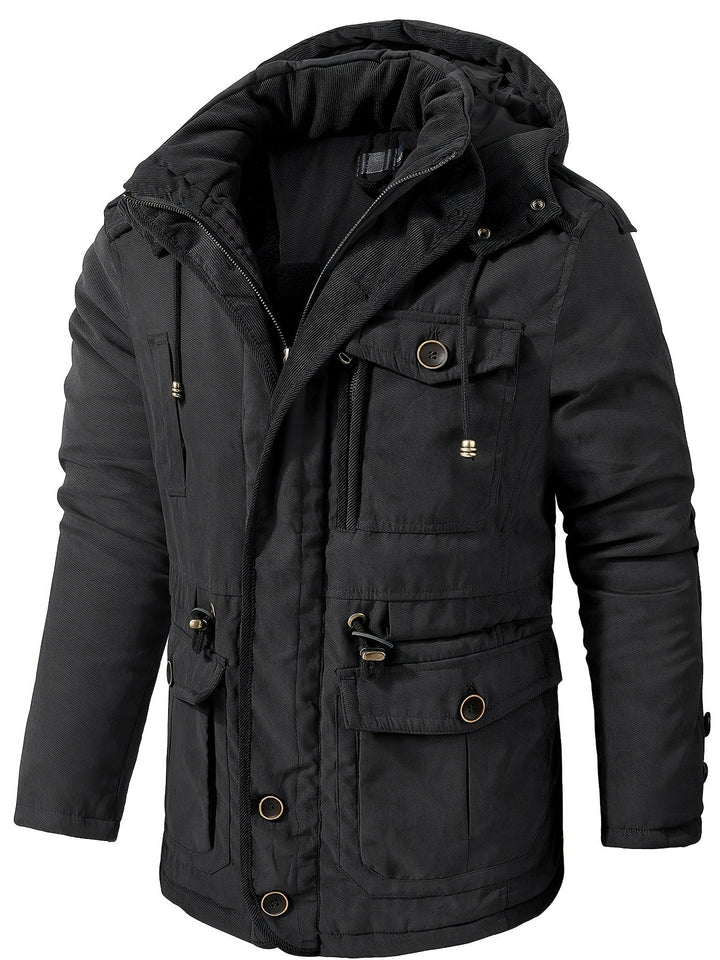 Men’s Warm Thick Hooded Utility Jacket