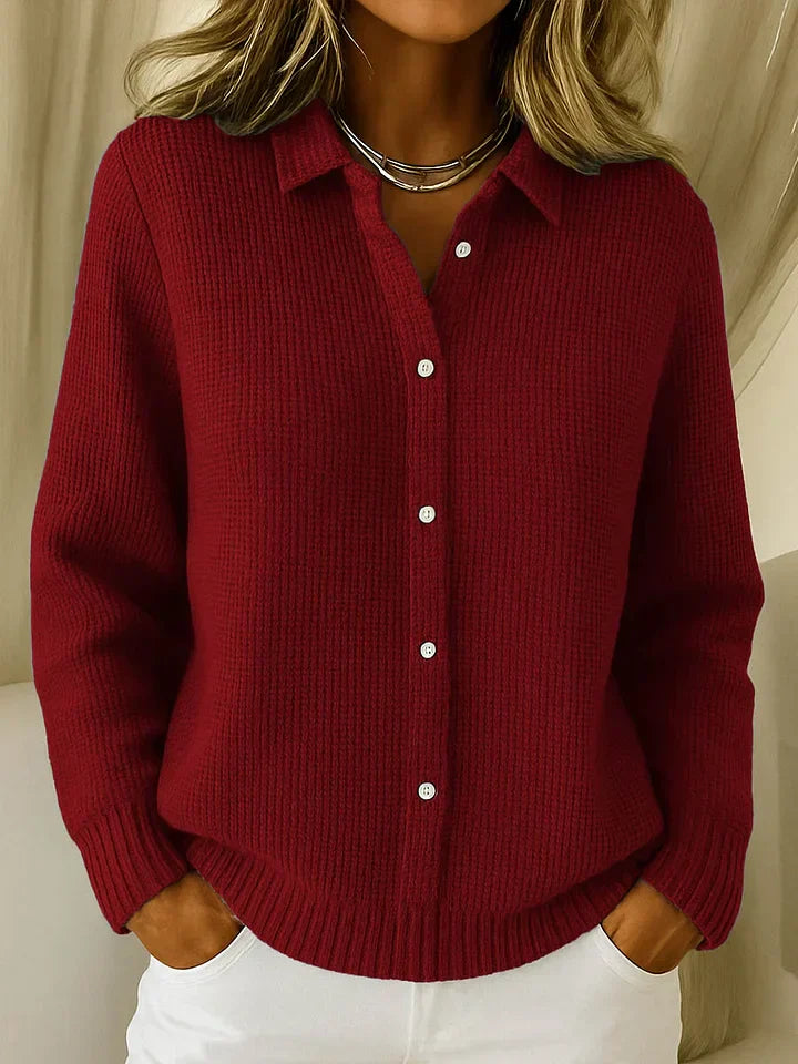 Soft Button-Up Knit Cardigan