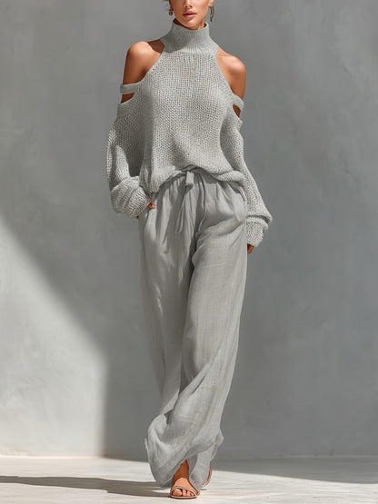 Camilla | Fashionable Knit and Linen Set