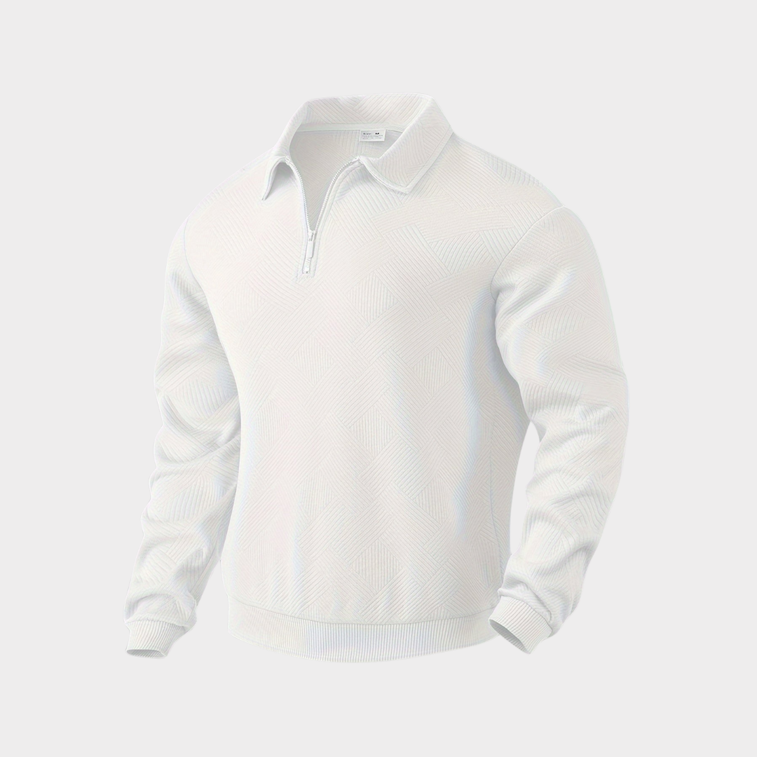 Men’s Casual Textured Design Half Zip Sweater