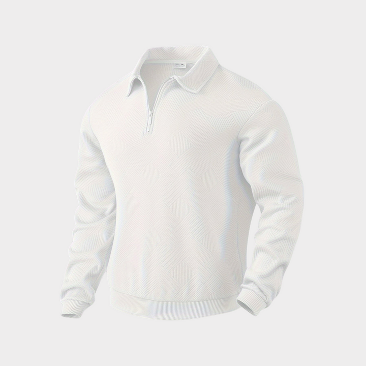 Men’s Casual Textured Design Half Zip Sweater