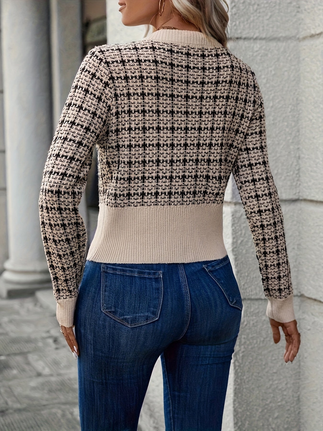 Women’s Tweed Button Front Knit Cardigan