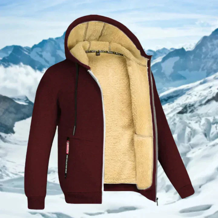 Men's Winter Jacket with Hood and Fleece