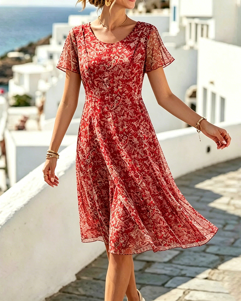 Kynara - Vestido Estampado hasta la Rodilla