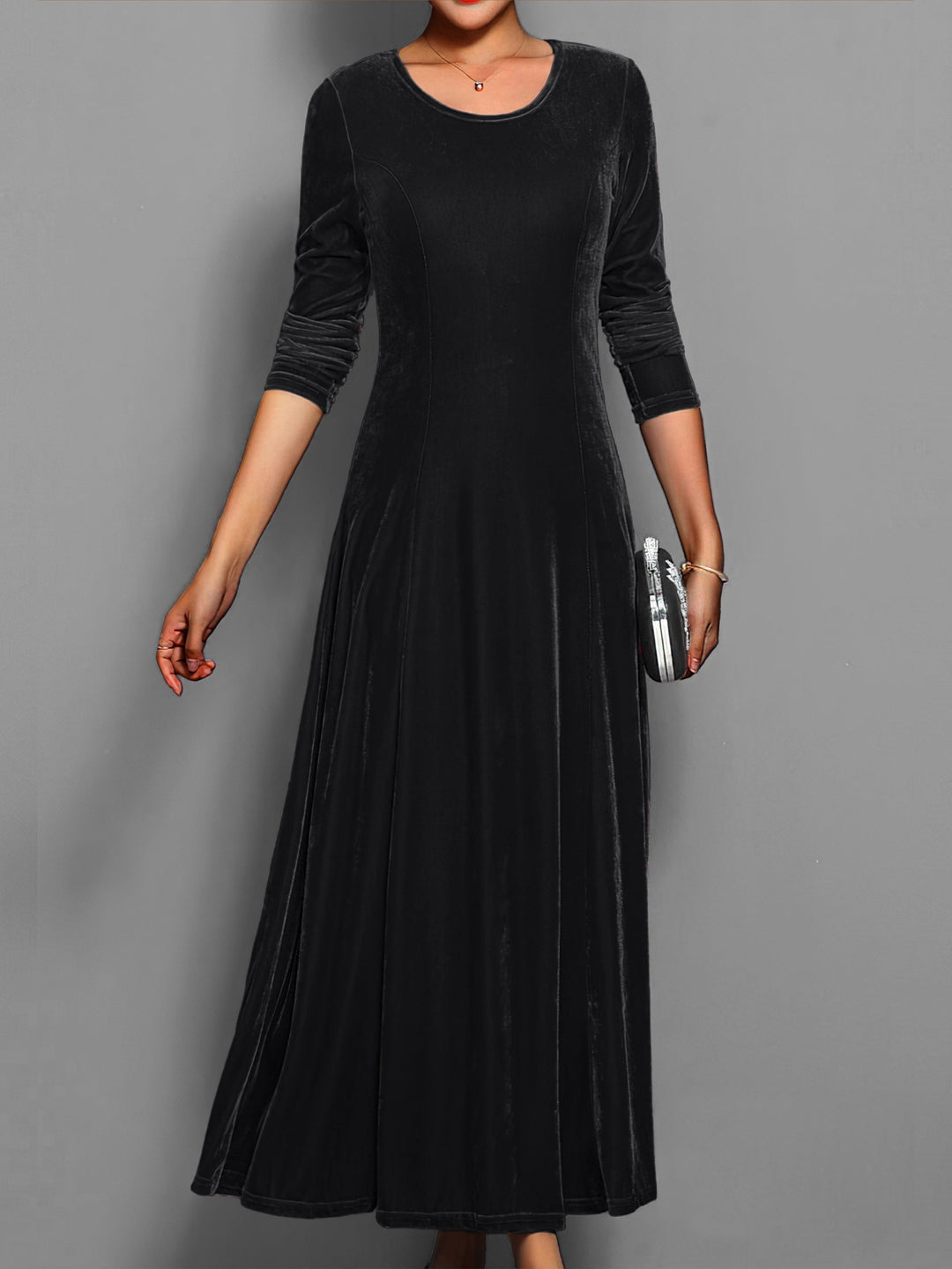 Vestido de fiesta formal de manga larga para mujer