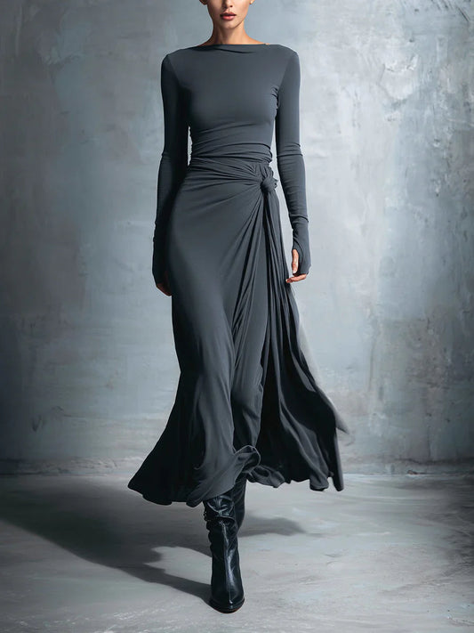 Maxi dress with side knot