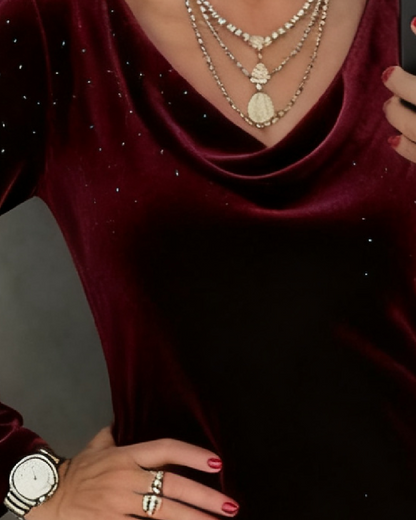 Shimmering Finish Straight-Cut Dress