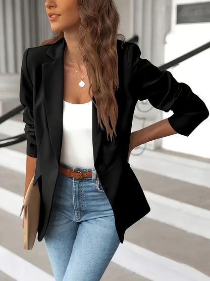 Women's Office Single Button Casual Blazer