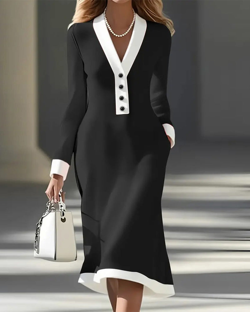 Vestido elegante de manga larga