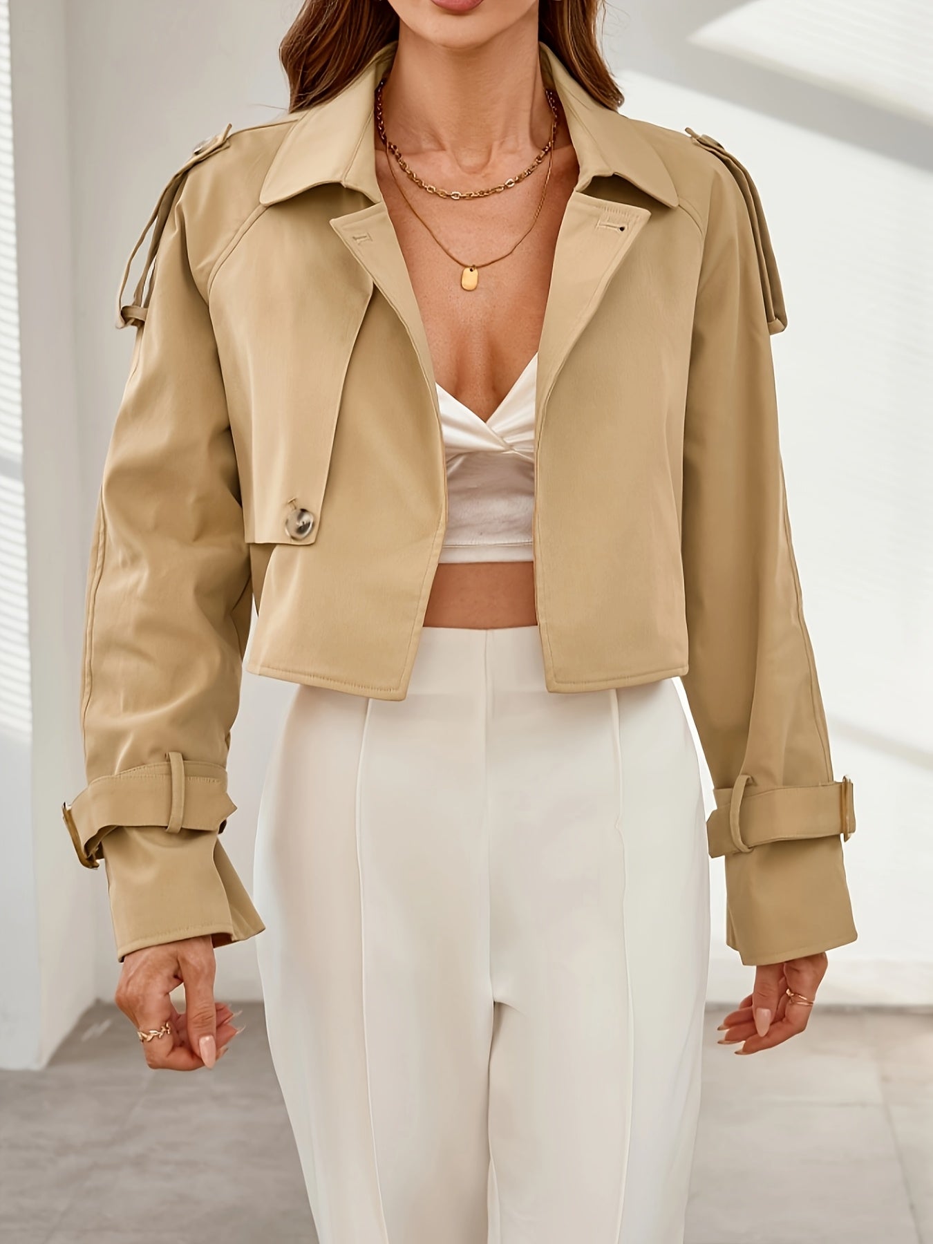 Women’s Trendy Cropped Office Wear Jacket