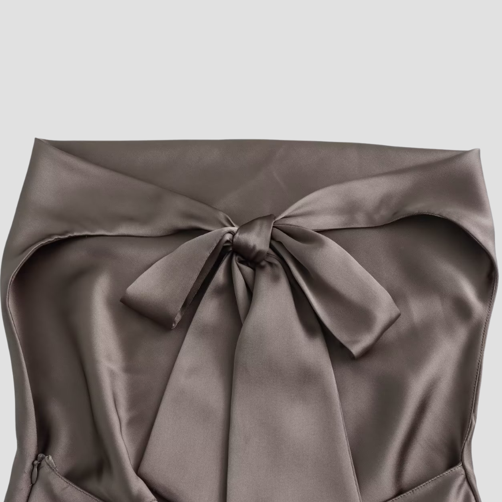 Women’s Halter Back Tie Draped Satin Tanks