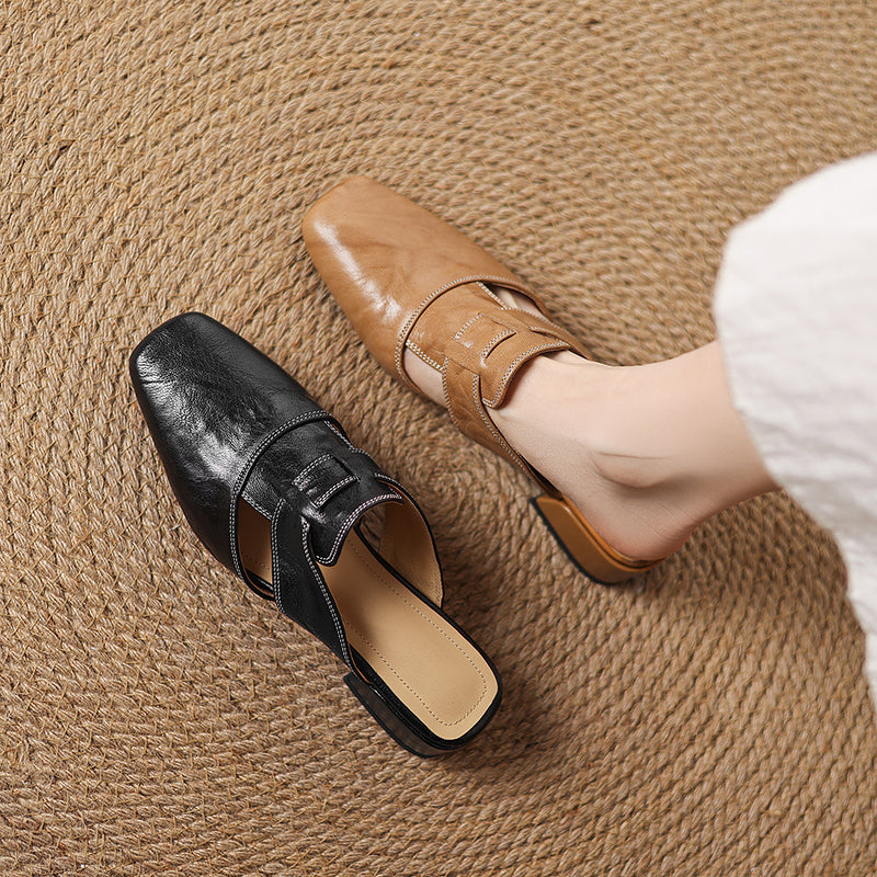 Genuine Leather Mules