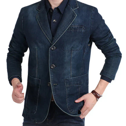 Men’s Trendy Formal Casual Denim Blazer