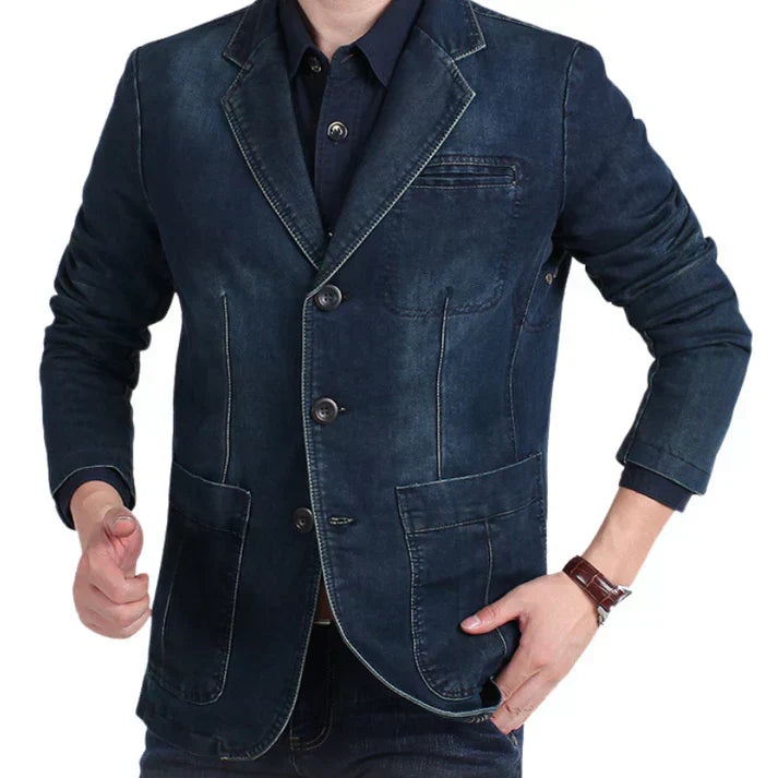 Men’s Trendy Formal Casual Denim Blazer