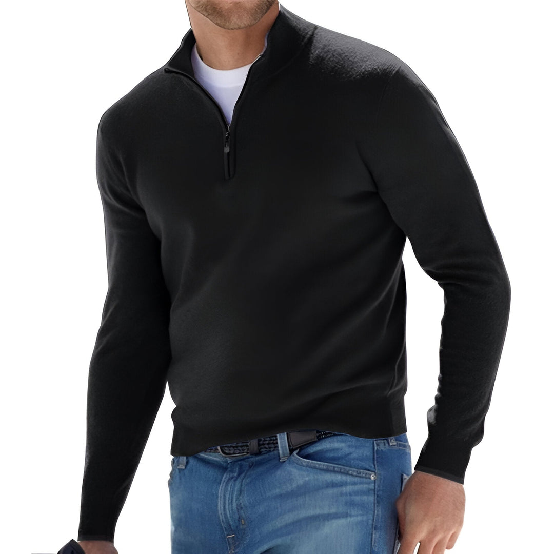 Suéter con media cremallera para hombre