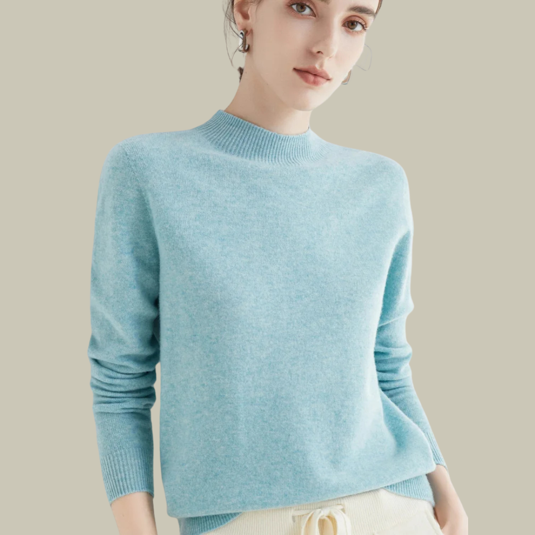 Women’s High Neck Slim Fit Merino Wool Sweaters