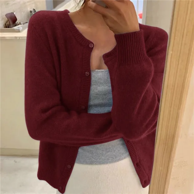Women’s Winter Casual Long Sleeve Button Cardigan