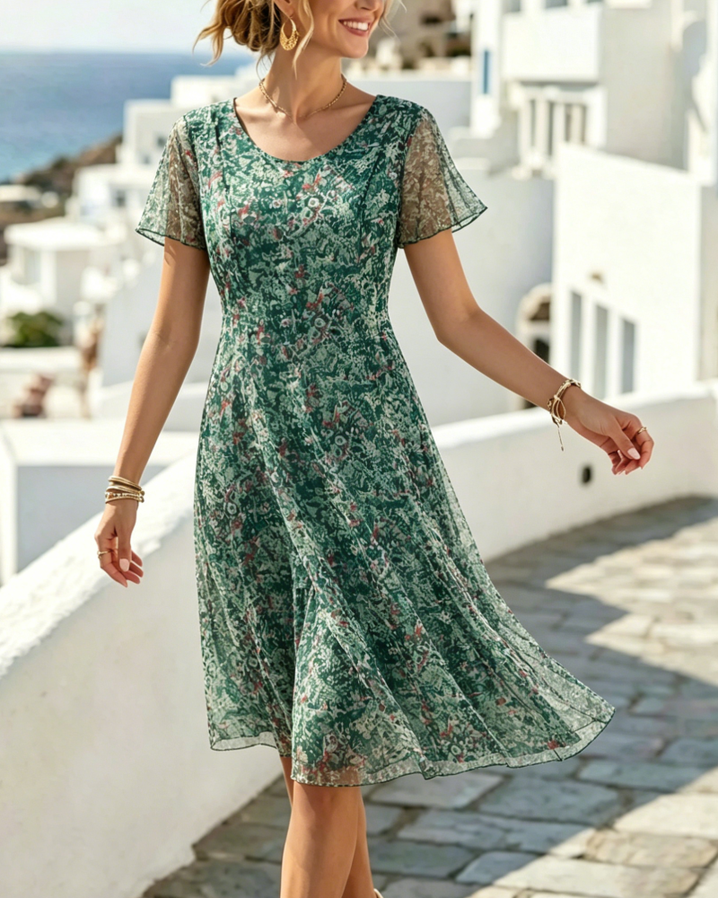 Kynara - Vestido Estampado hasta la Rodilla