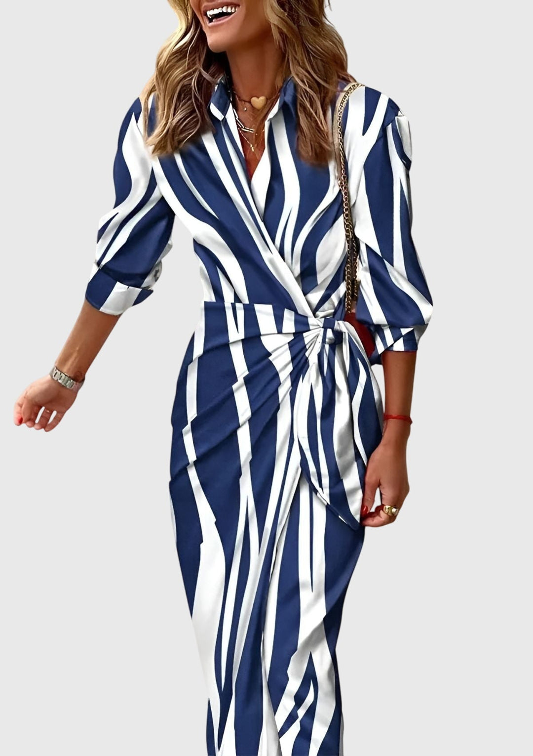 Everly | Elegante vestido cruzado con estampado