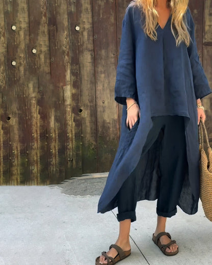 Women’s Relaxed Long Tunic and Pant Set