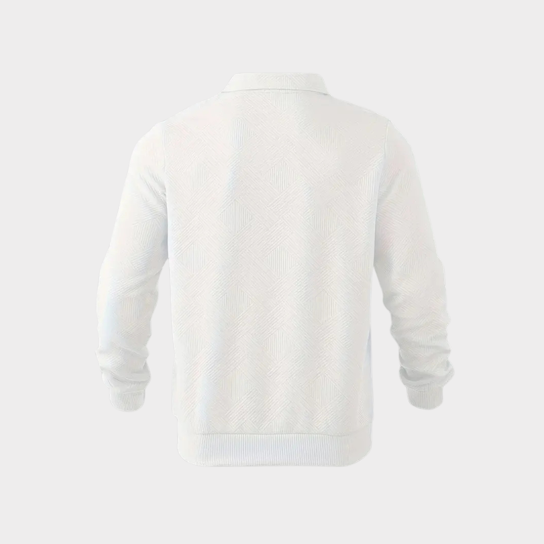 Men’s Casual Textured Design Half Zip Sweater