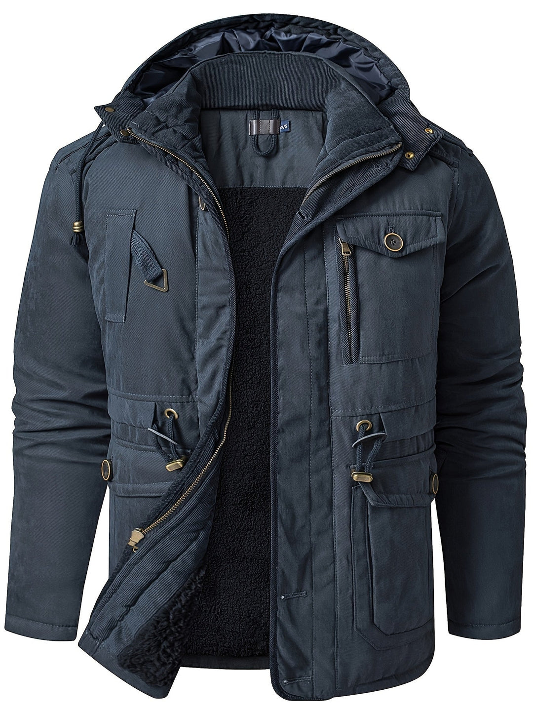 Men’s Warm Thick Hooded Utility Jacket