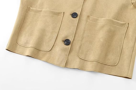 Women's Buttoned Woolen Blazer Jacket