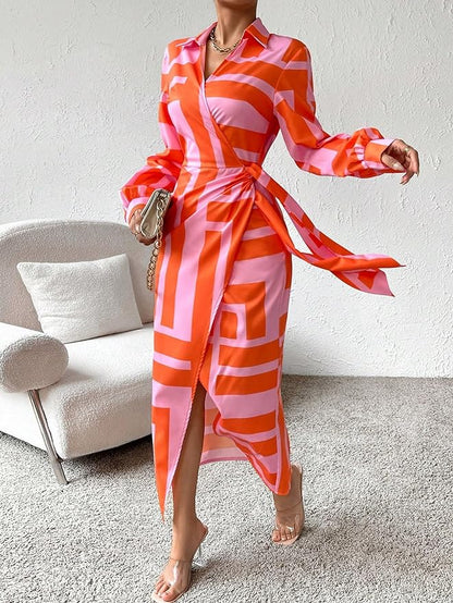 Printed Wrap Dress