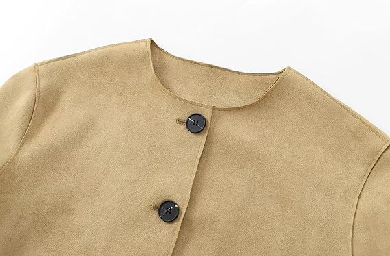 Women's Buttoned Woolen Blazer Jacket