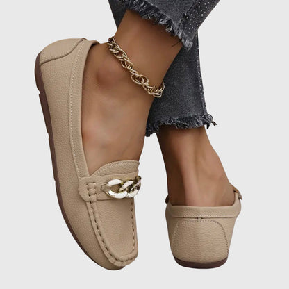 Gold Chain Comfort Slip-On Loafers