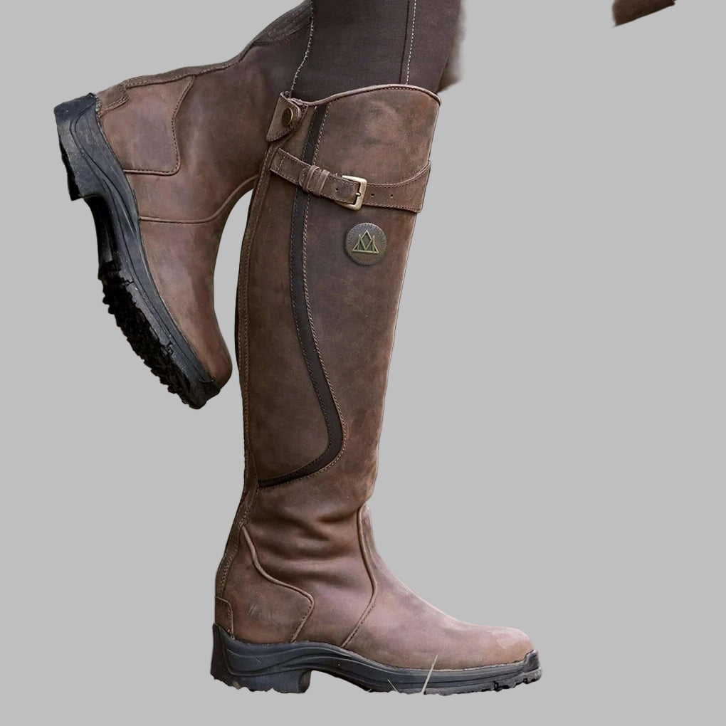Women’s Leather Hiking Boots with Strap
