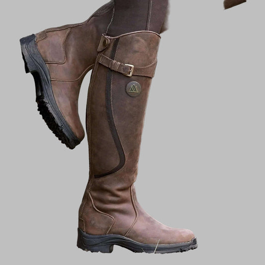 Botas de senderismo de cuero para mujer con tira