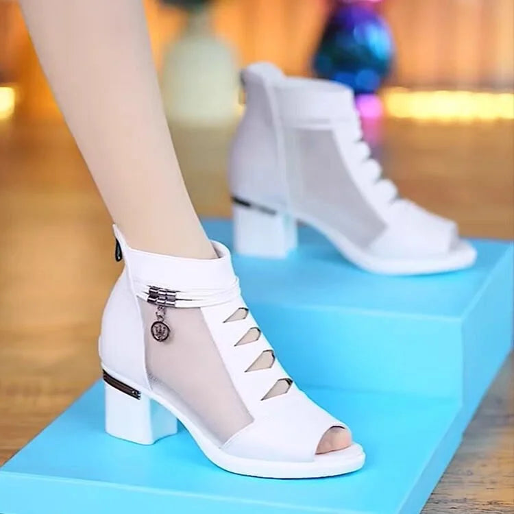 Mireille - Block Heel Open Toe Sandals