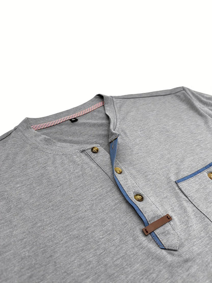 Classic Round Neck Pocket Shirt