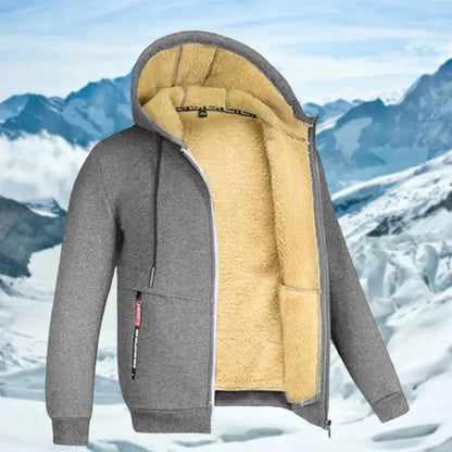 Men's Winter Jacket with Hood and Fleece