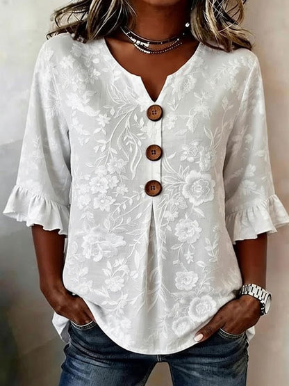 Women'S Floral Art Retro Printed Casual Top