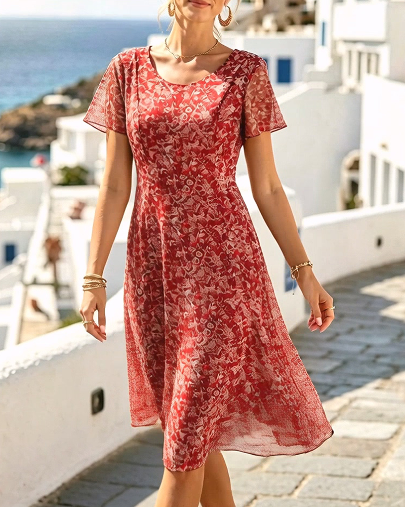 Kynara - Vestido Estampado hasta la Rodilla