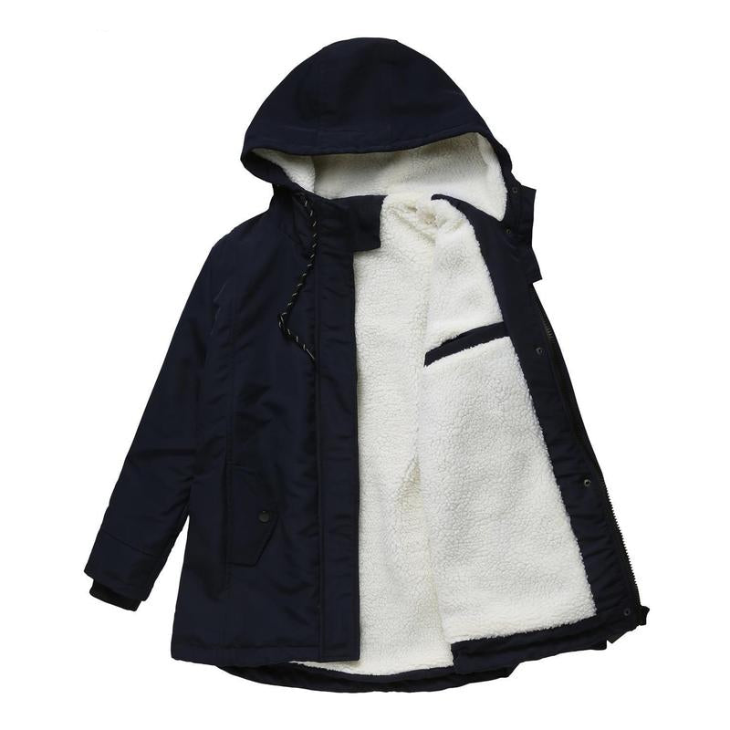Thick Winter Coat with Hood and Quilted Lining for Winter Warmth