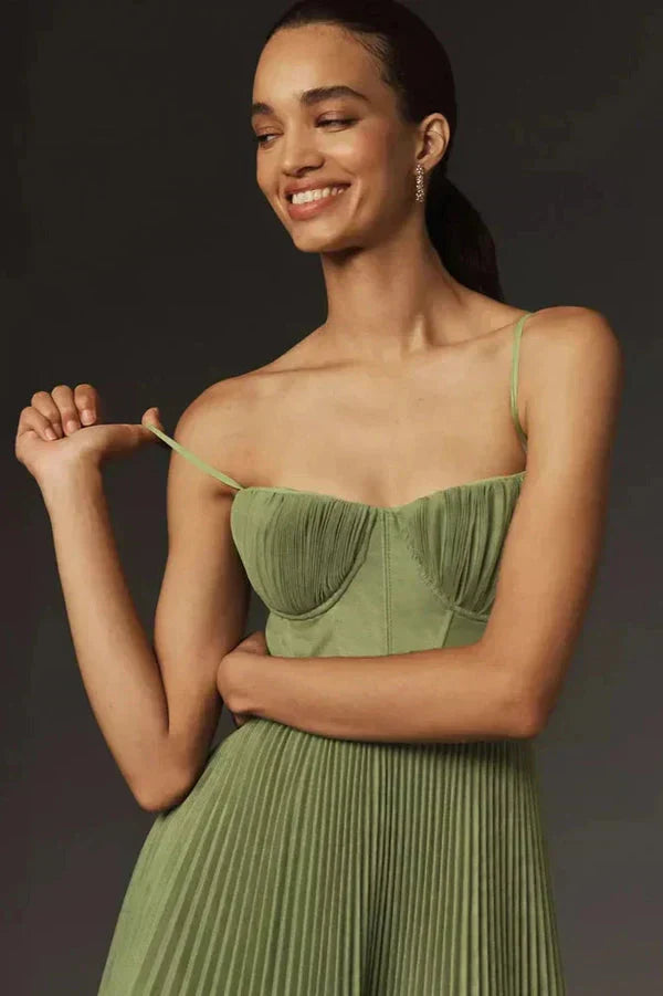 Women’s Pleated Strappy Maxi Dress