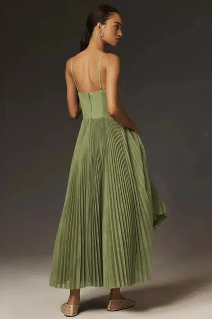 Women’s Pleated Strappy Maxi Dress