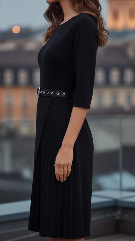Women’s Spring Belted Long Sleeve Midi Dress