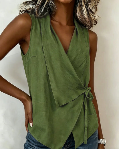 Farren - Sleeveless Wrap Blouse
