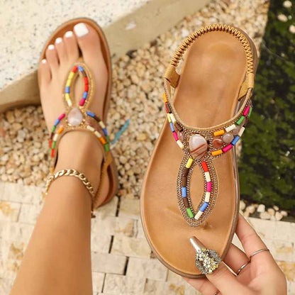 SANDALIAS BOHO CON CUENTAS